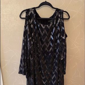 Jessica Howard Cold Shoulder Sequin Dress Plus NWT